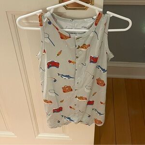 NWT Angel Dear Fishing Gear Print Tank Henley Romper